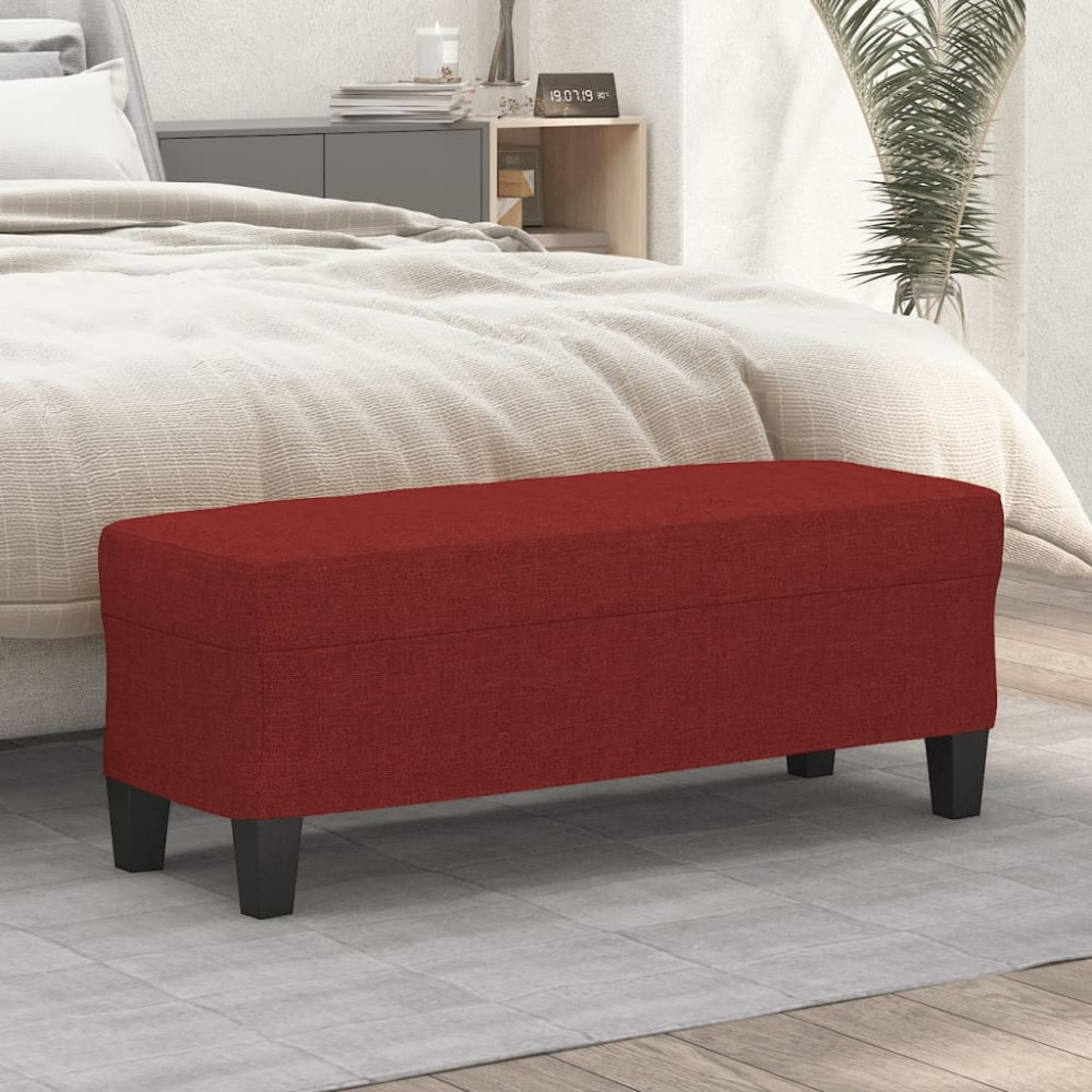 Produktbild för Bänk vinröd 100x35x41 cm tyg