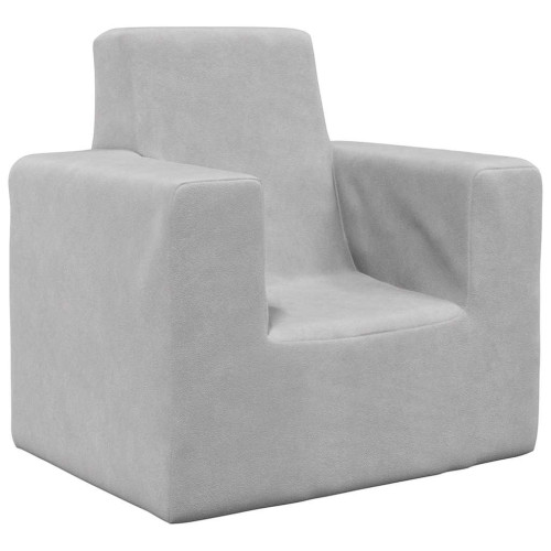 vidaXL Barnsoffa ljusgrå mjuk plysch