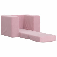 Produktbild för Bäddsoffa för barn rosa mjuk plysch