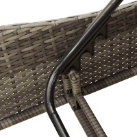 Produktbild för Solsäng med kudde grå 60x205x73 cm konstrotting