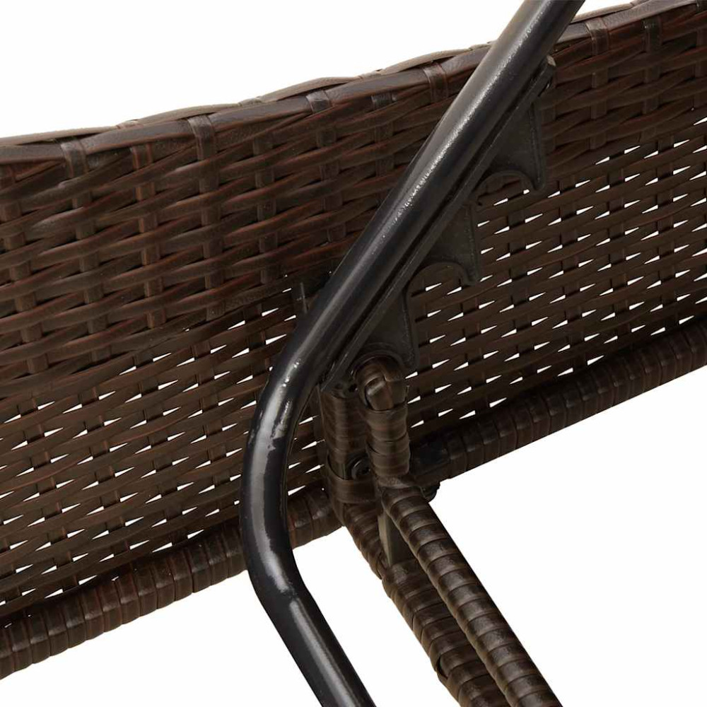 Produktbild för Solsäng med dyna brun 60x205x73 cm konstrotting