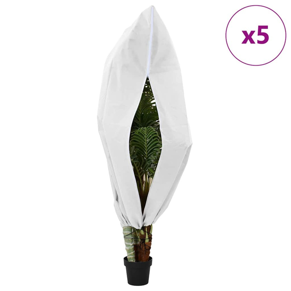 Produktbild för Frostskydd för växtfleeceöverdrag 5 pcs Vit 1,55 x 1,55 m