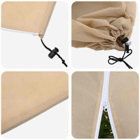 Produktbild för Frostskydd för växtfleeceöverdrag 5 pcs Beige 1,55 x 1 m