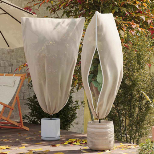 vidaXL Frostskydd för växtfleeceöverdrag 5 pcs Beige 1,55 x 1,55 m