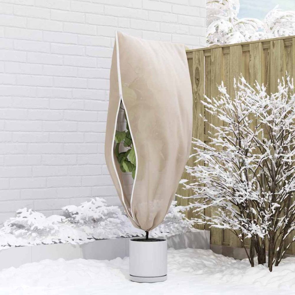 Produktbild för Frostskydd för växtfleeceöverdrag 5 pcs Beige 1,55 x 1,55 m