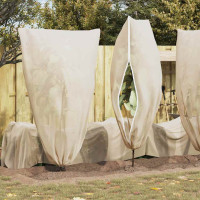 Produktbild för Frostskydd för växtfleeceöverdrag 5 pcs Beige 1,55 x 1,55 m