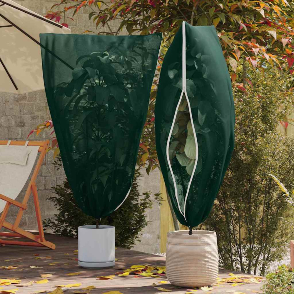 Produktbild för Frostskydd för växtfleeceöverdrag 5 pcs Grön 1,55 x 1,55 m