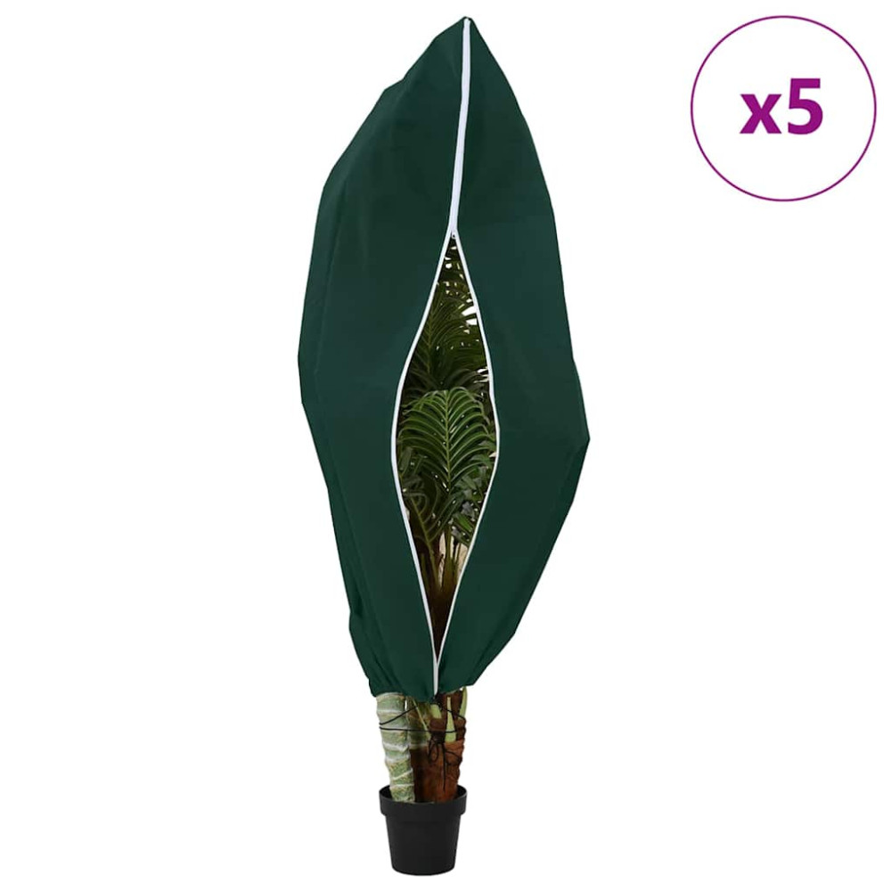 Produktbild för Frostskydd för växtfleeceöverdrag 5 pcs Grön 1,8 x 1,2 m