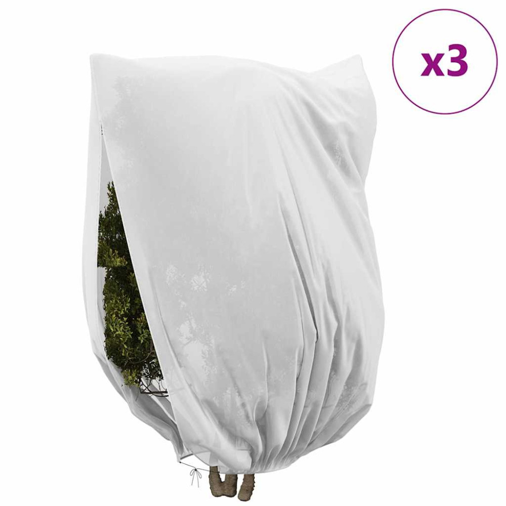 Produktbild för Frostskydd för växtfleeceöverdrag 3 pcs Vit 2,4 x 2 m