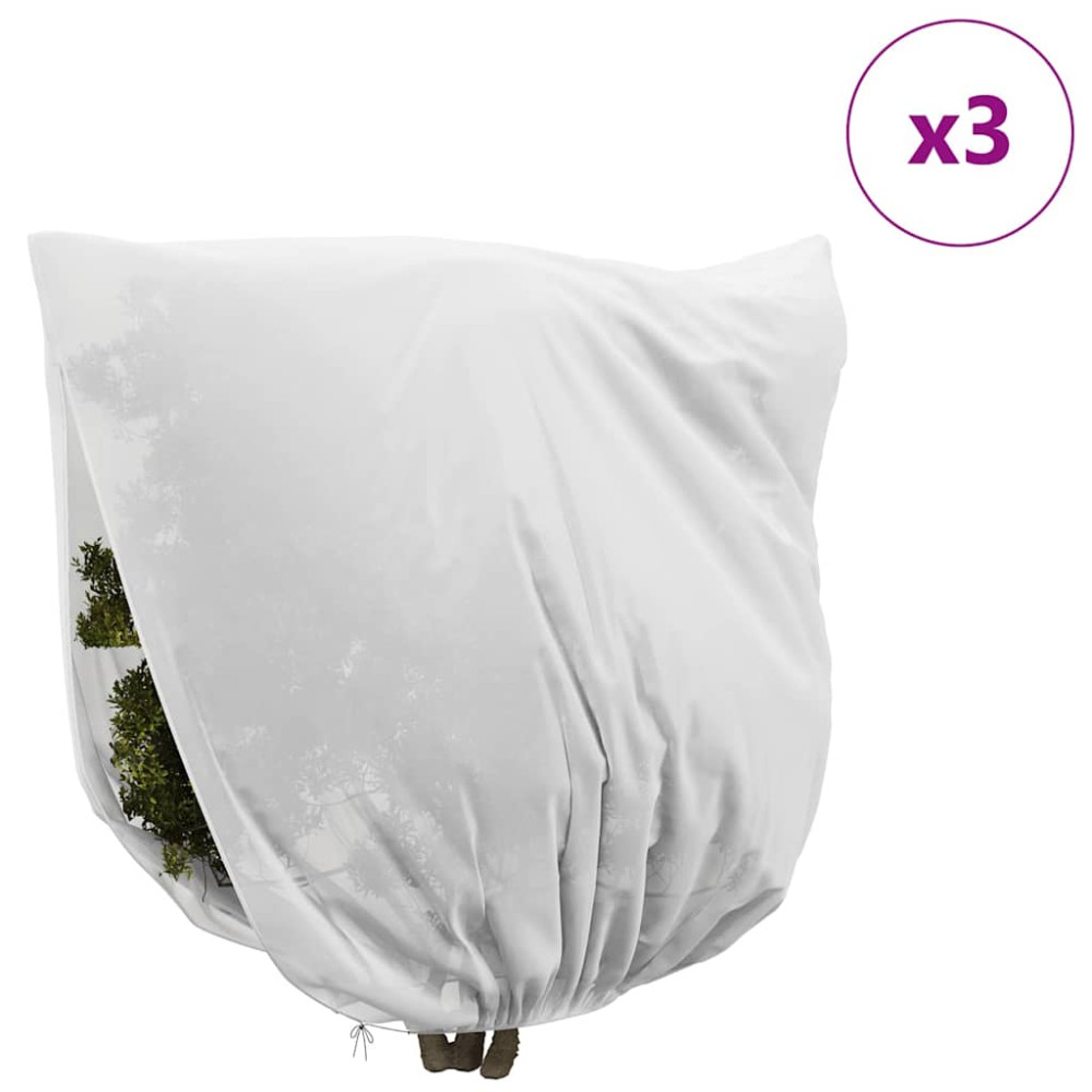 Produktbild för Frostskydd för växtfleeceöverdrag 3 pcs Vit 3 x 3,93 m