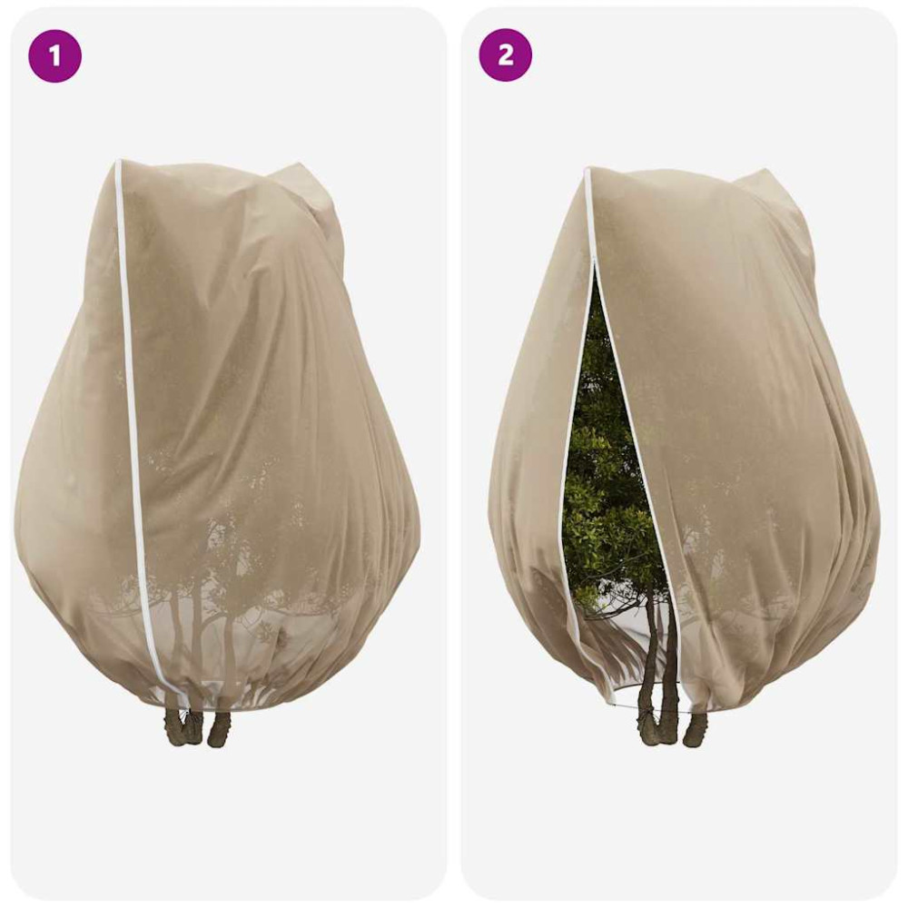 Produktbild för Frostskydd för växtfleeceöverdrag Beige 2,4 x 2 m