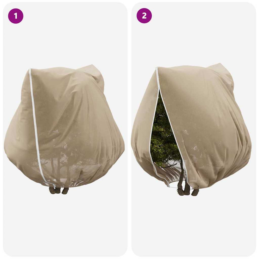 Produktbild för Frostskydd för växtfleeceöverdrag 3 pcs Beige 2,5 x 3,14 m