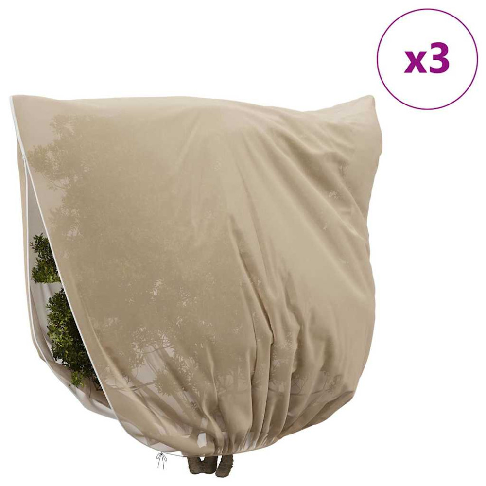 Produktbild för Frostskydd för växtfleeceöverdrag 3 pcs Beige 3 x 3,93 m