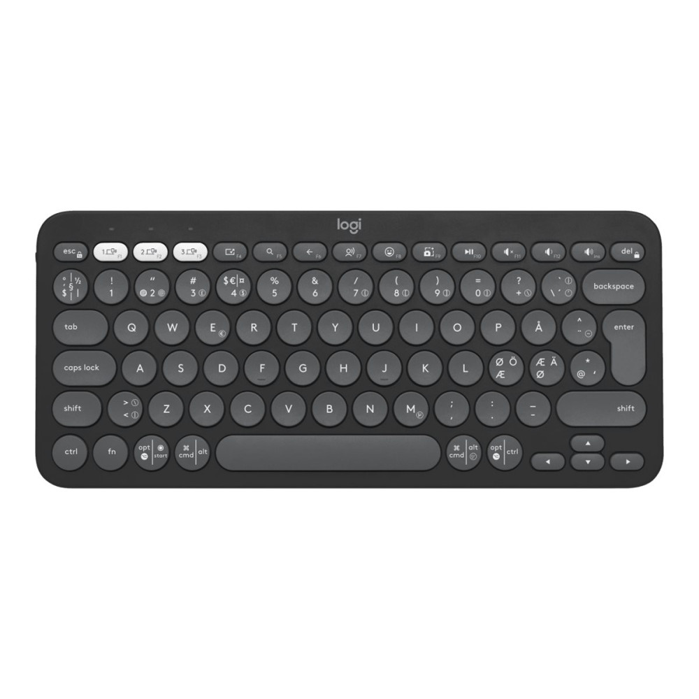 Produktbild för Logitech Pebble Keys 2 K380s - tangentbord - QWERTY - nordiskt (danska/finska/norska/svenska) - tonal graphite Inmatningsenhet