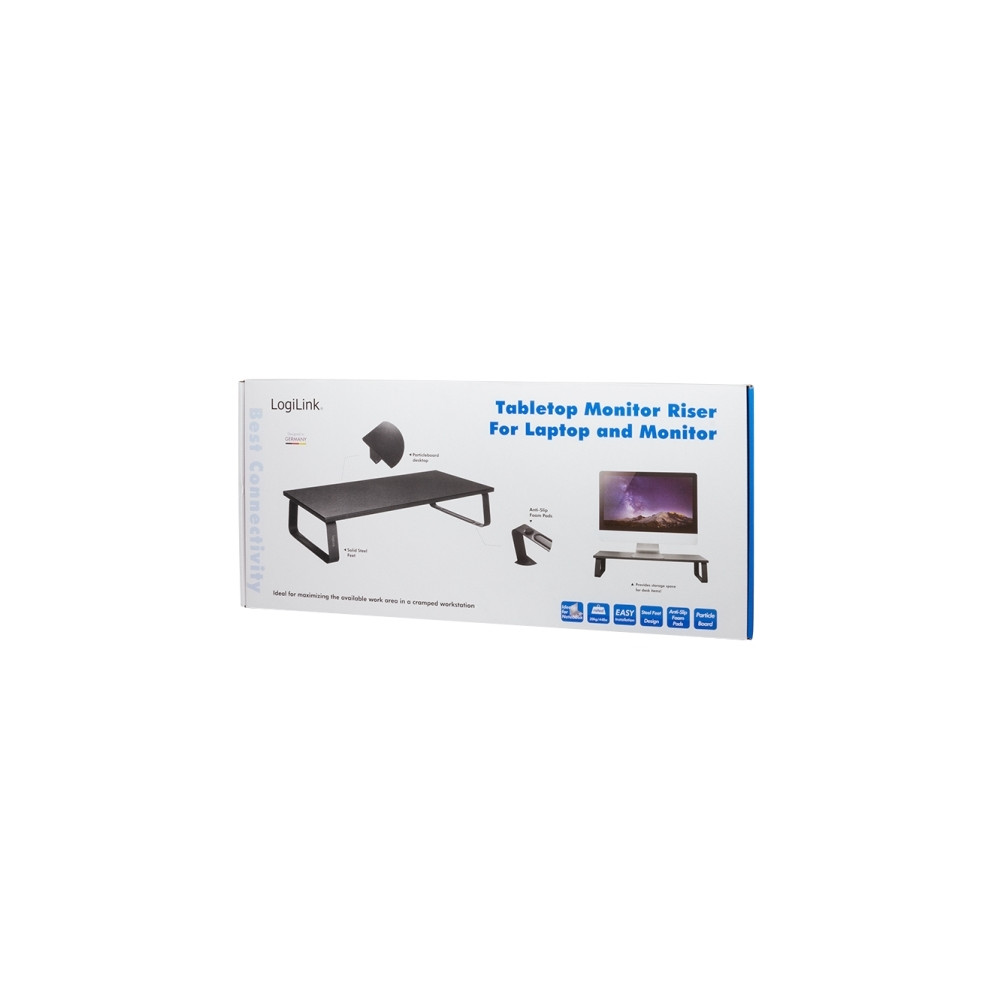 Produktbild för LogiLink Monitor Riser ställ - för LCD-bildskärm/bärbar dator - svart