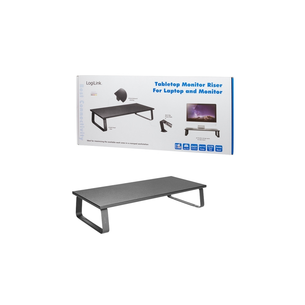 Produktbild för LogiLink Monitor Riser ställ - för LCD-bildskärm/bärbar dator - svart
