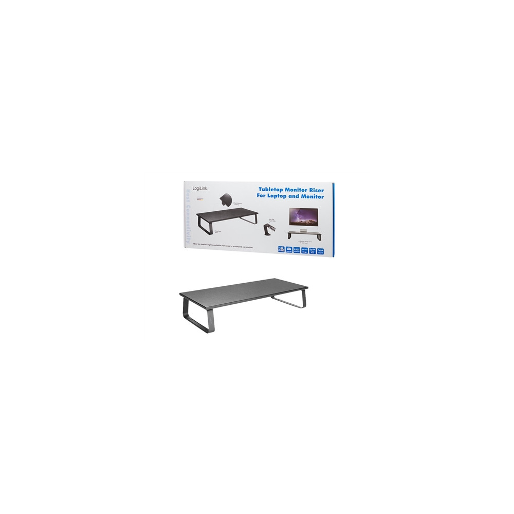 Produktbild för LogiLink Monitor Riser ställ - för LCD-bildskärm/bärbar dator - svart