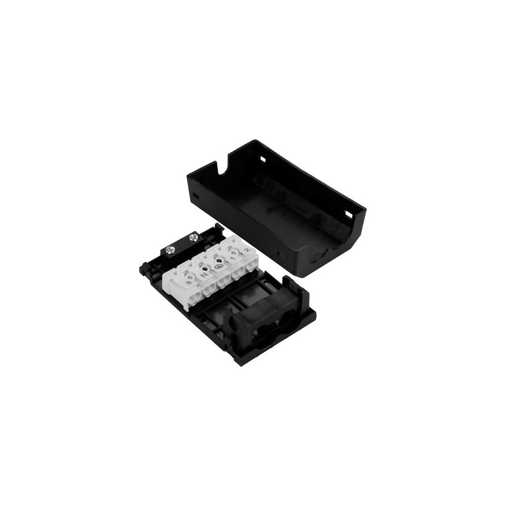 Produktbild för SLÖJFEDOSA 5-polig, svart, för 5x2,5mm2 kabel. Inkl. 0,5 m....
