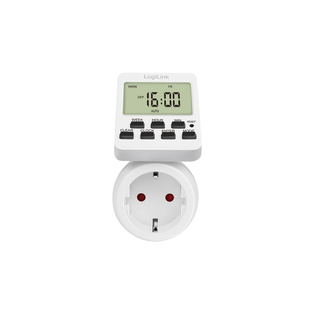 Produktbild för LogiLink - tidur - digital, with rotatable display - vit
