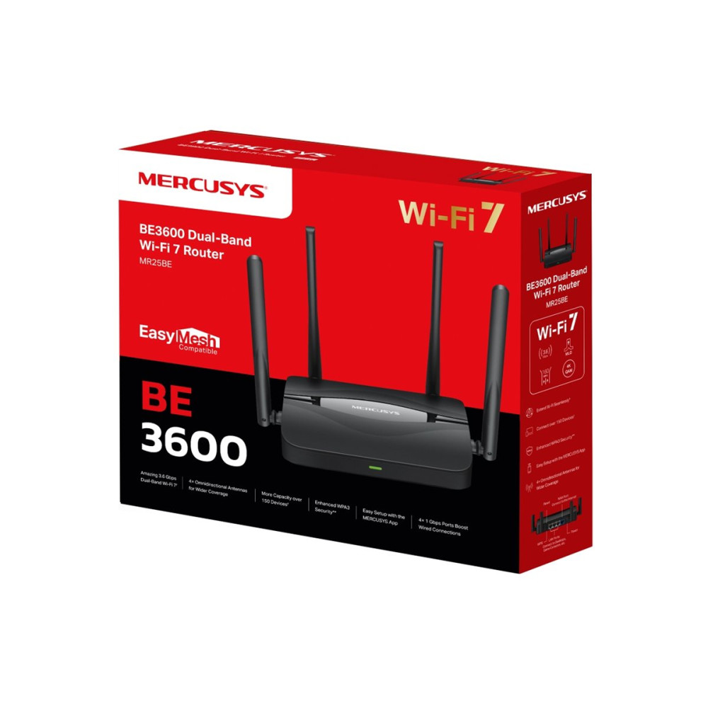 Produktbild för Mercusys MR25BE V1 - trådlös router - Wi-Fi 7 - skrivbordsmodell