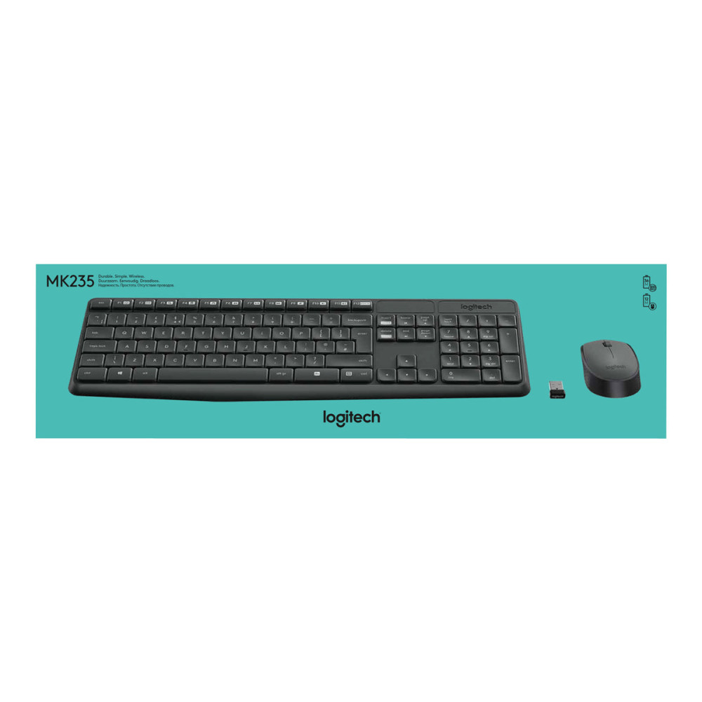 Produktbild för Logitech MK235 - sats med tangentbord och mus - fransk Inmatningsenhet