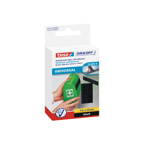 Beiersdorf Tesa On & Off - monteringsbindemedel - 2 cm x 1 m - svart