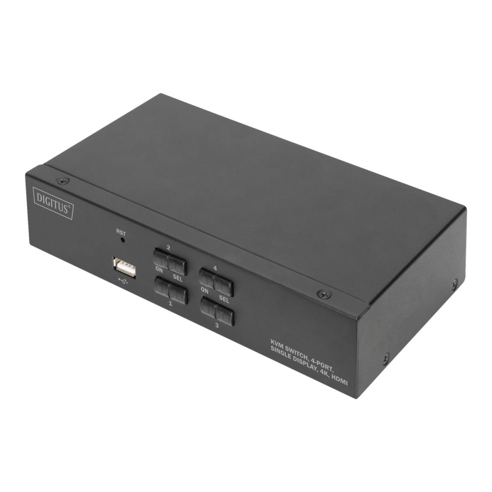 Produktbild för DIGITUS DS-12880 - omkopplare för tangentbord/video/mus/ljud/USB - 4 portar