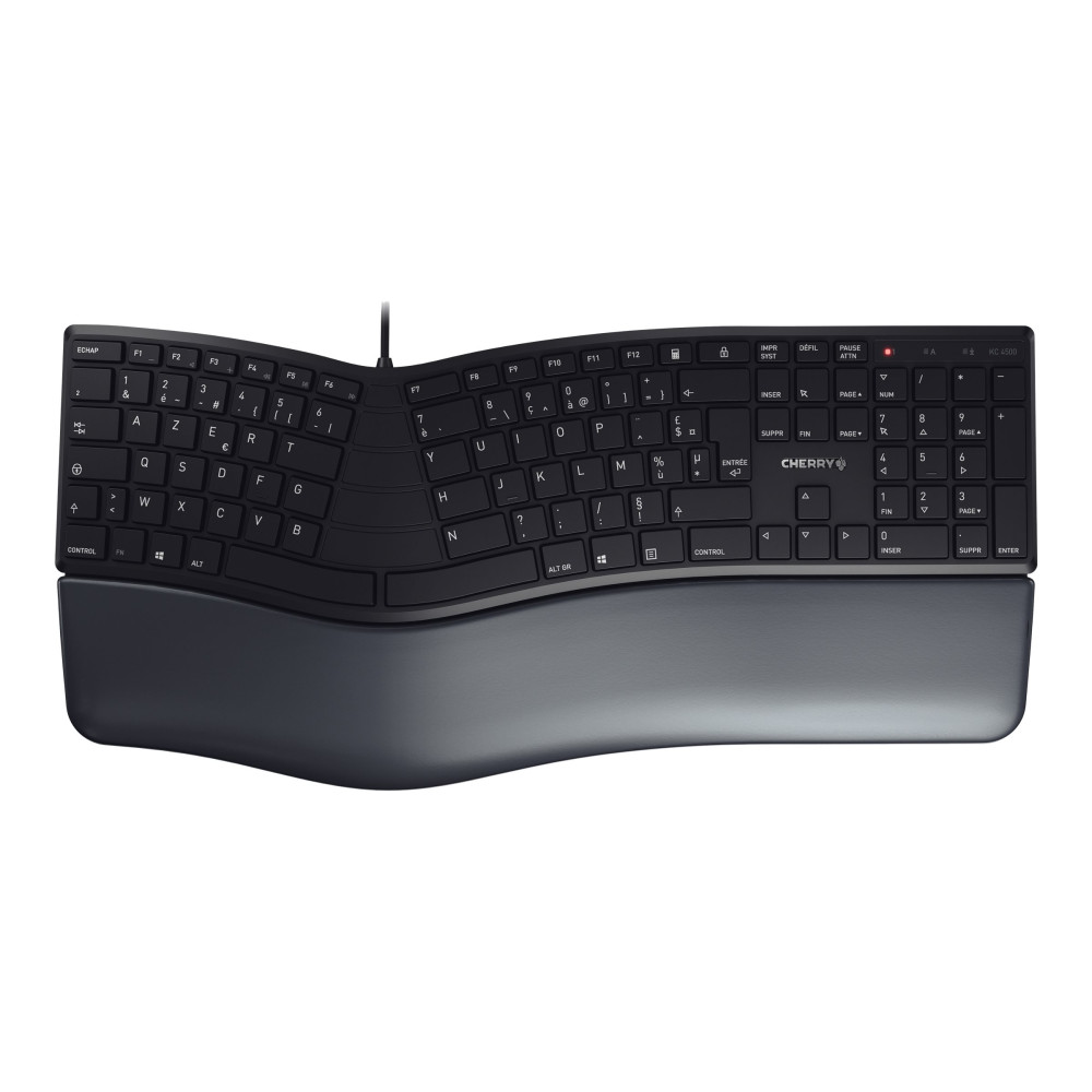 Produktbild för CHERRY KC 4500 ERGO - tangentbord - AZERTY - fransk - svart Inmatningsenhet