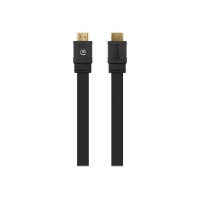Produktbild för Manhattan HDMI Cable with Ethernet (Flat), 4K@60Hz (Premium High Speed), 10m, Male to Male, Black, Ultra HD 4k x 2k, Fully Shielded, Gold Plated Contacts, Lifetime Warranty, Polybag - HDMI-kabel med Ethernet - 10 m
