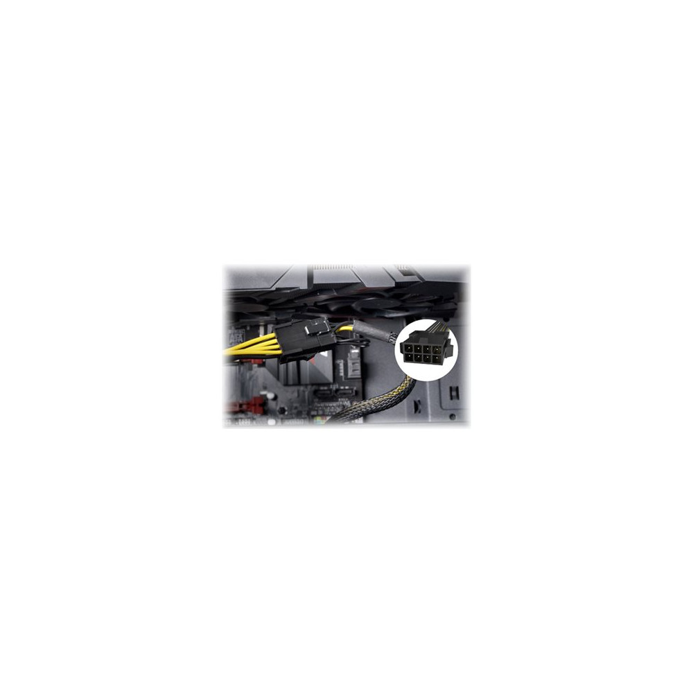 Produktbild för Akasa - strömadapter - 8-stifts EPS12V till 8-stifts PCIe-ström (6+2) - 20 cm