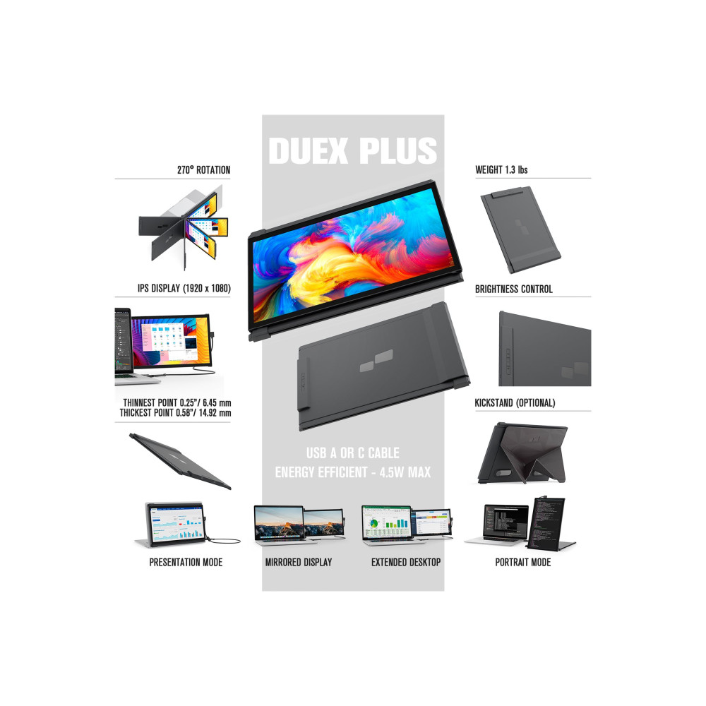 Produktbild för Mobile Pixels DUEX Plus - LCD-skärm - Full HD (1080p) - 13.3"