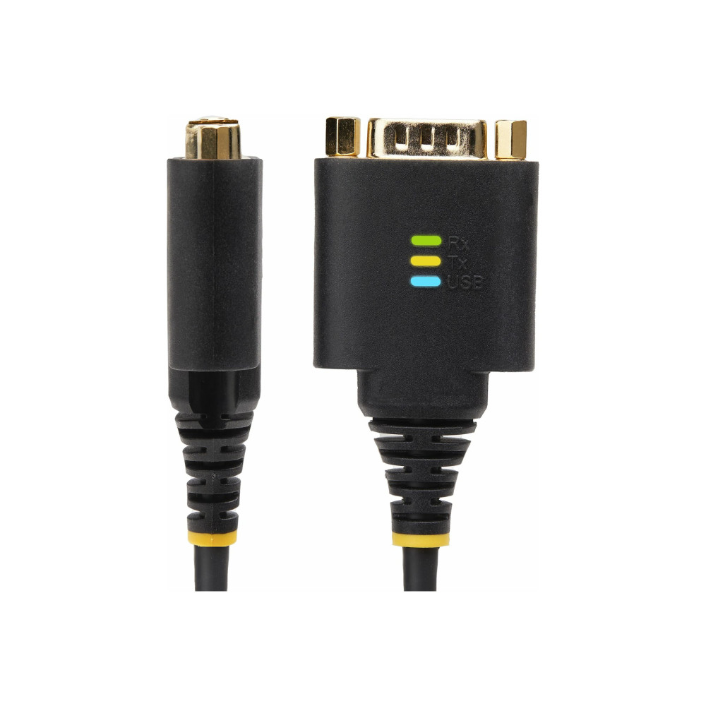 Produktbild för StarTech.com 2ft (60cm) 2-Port USB to Serial Adapter Cable, Interchangeable DB9 Screws/Nuts, COM Retention, USB-A to DB9 RS232, FTDI, Level-4 ESD Protection, Windows/macOS/ChromeOS/Linux - Rugged TPE Construction (2P1FFC-USB-SERIAL) - USB / seriell kabel 