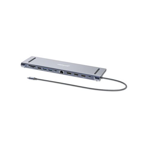 Manhattan Manhattan 12-in-1 - dockningsstation - USB-C 3.2 Gen 1 - 2 x HDMI, DP - 1GbE