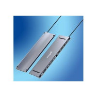 Produktbild för Manhattan 12-in-1 - dockningsstation - USB-C 3.2 Gen 1 - 2 x HDMI, DP - 1GbE
