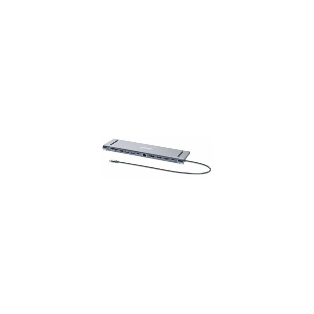 Produktbild för Manhattan 12-in-1 - dockningsstation - USB-C 3.2 Gen 1 - 2 x HDMI, DP - 1GbE