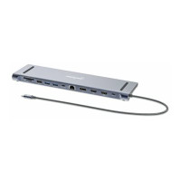 Produktbild för Manhattan 12-in-1 - dockningsstation - USB-C 3.2 Gen 1 - 2 x HDMI, DP - 1GbE