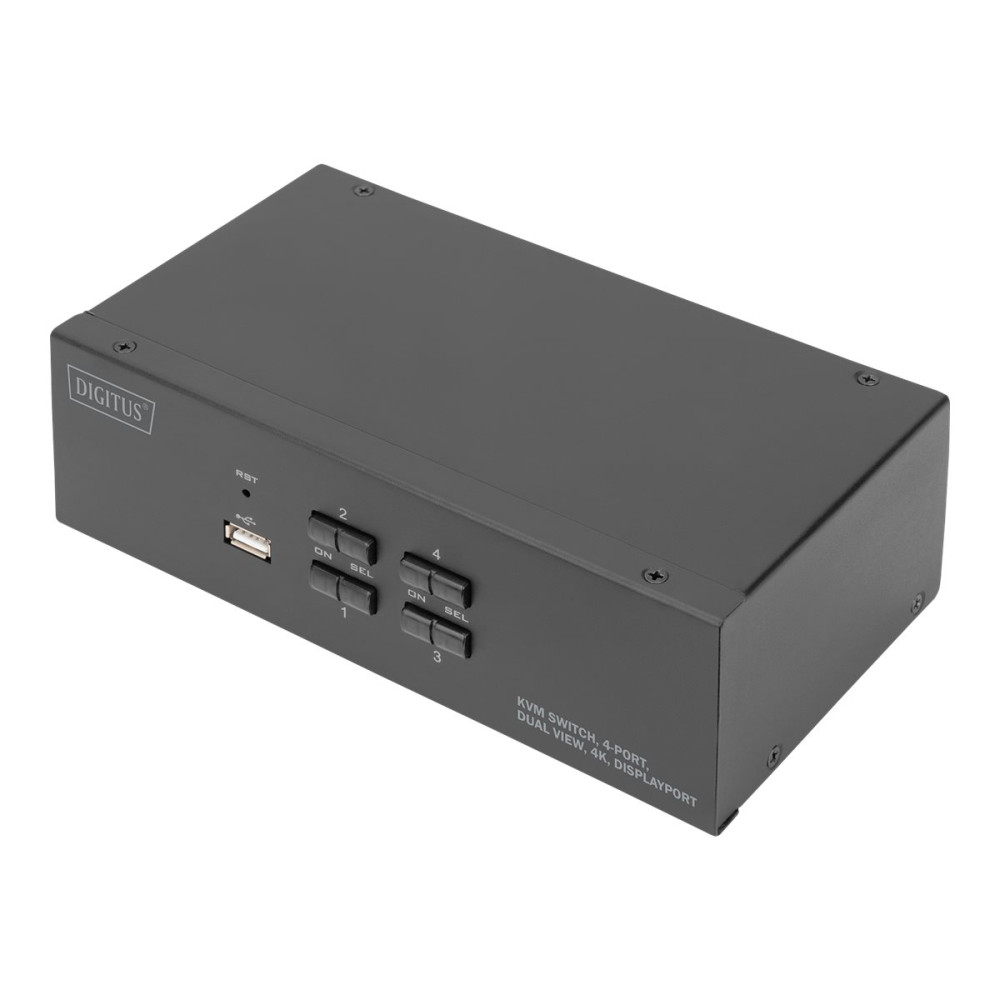 Produktbild för DIGITUS - omkopplare för tangentbord/video/mus/ljud/USB - 4 portar