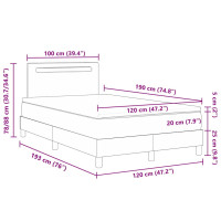 Produktbild för Bäddfjäder med madrass Cappuccino 120 x 190 cm Konstläder
