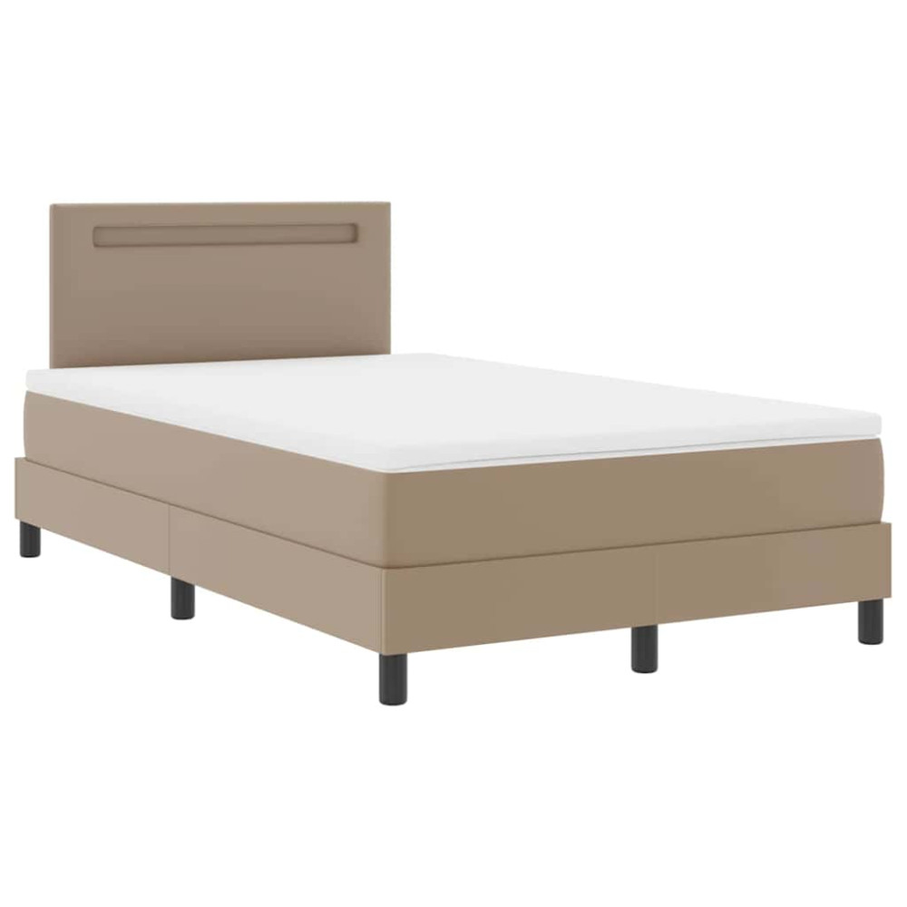 Produktbild för Bäddfjäder med madrass Cappuccino 120 x 190 cm Konstläder