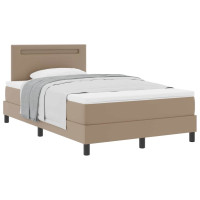 Produktbild för Bäddfjäder med madrass Cappuccino 120 x 190 cm Konstläder
