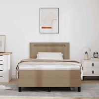 Produktbild för Bäddfjäder med madrass Cappuccino 120 x 190 cm Konstläder