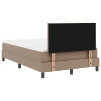 Produktbild för Bäddfjäder med madrass Cappuccino 120 x 190 cm Konstläder