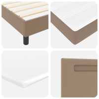 Produktbild för Bäddfjäder med madrass Cappuccino 120 x 190 cm Konstläder