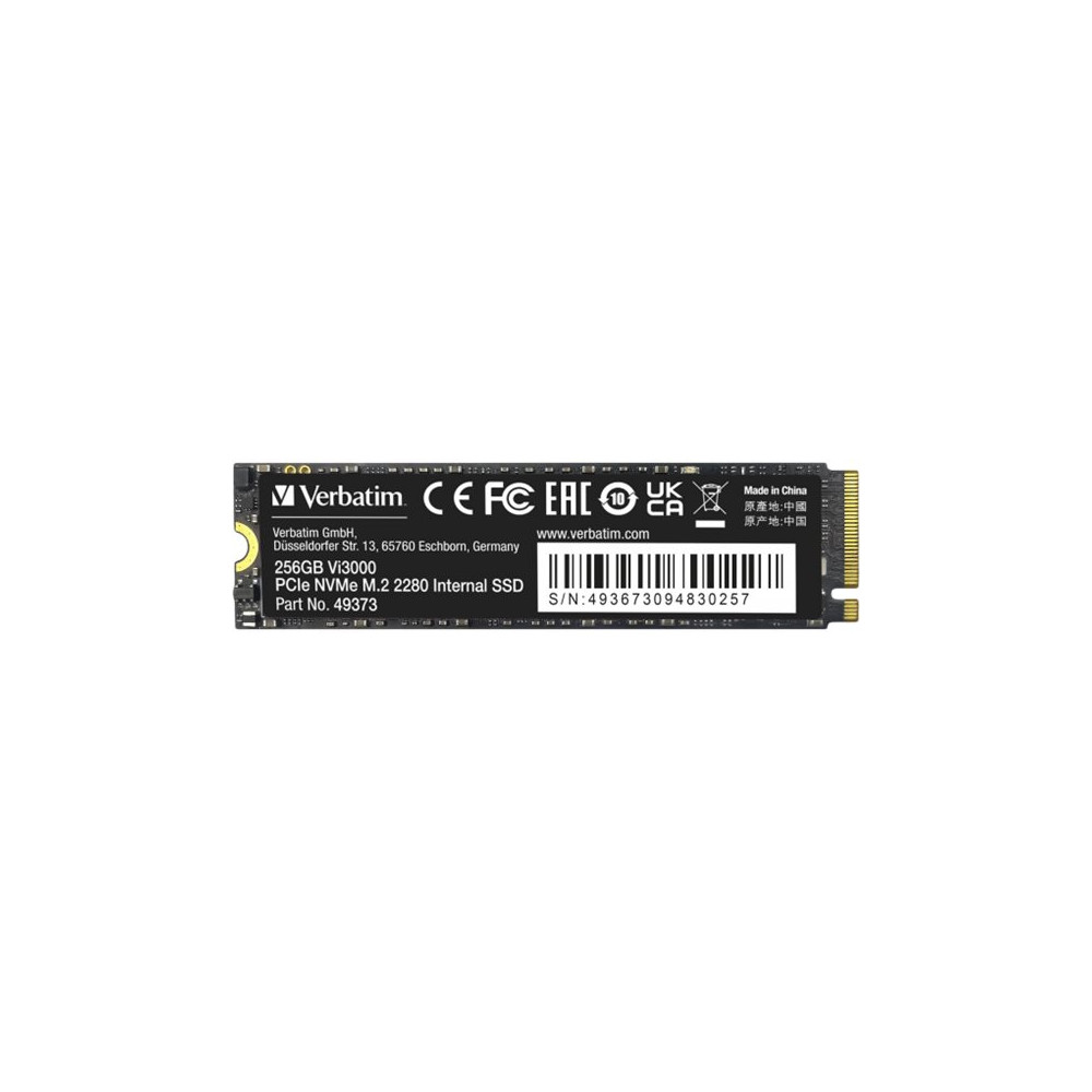 Produktbild för Verbatim Vi3000 - SSD - High Endurance - 256 GB - PCIe 3.0 x4 (NVMe)