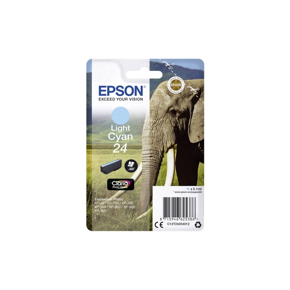 Produktbild för Epson 24 - ljus cyan - original - bläckpatron