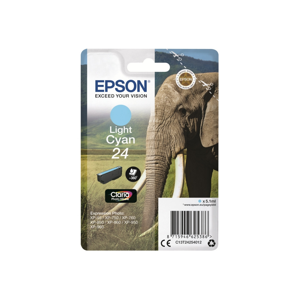Produktbild för Epson 24 - ljus cyan - original - bläckpatron