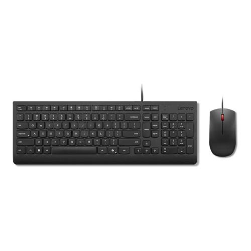 Lenovo Lenovo Essential Wired Combo - sats med tangentbord och mus - QWERTY - dansk - svart Inmatningsenhet