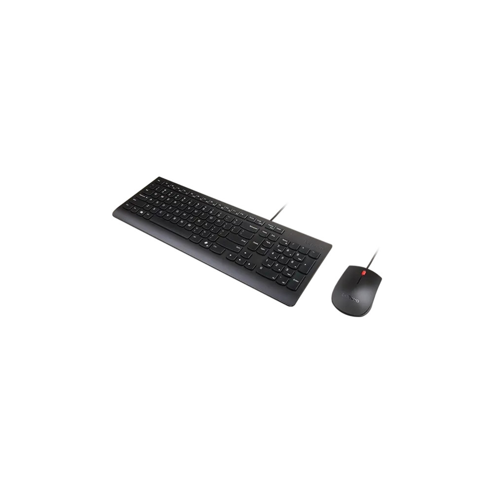 Produktbild för Lenovo Essential Wired Combo - sats med tangentbord och mus - QWERTY - dansk - svart Inmatningsenhet