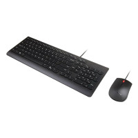 Produktbild för Lenovo Essential Wired Combo - sats med tangentbord och mus - QWERTY - dansk - svart Inmatningsenhet