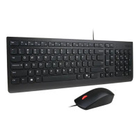 Produktbild för Lenovo Essential Wired Combo - sats med tangentbord och mus - QWERTY - dansk - svart Inmatningsenhet